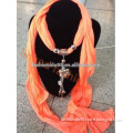 fashion Lady alloy flower pendant scarf